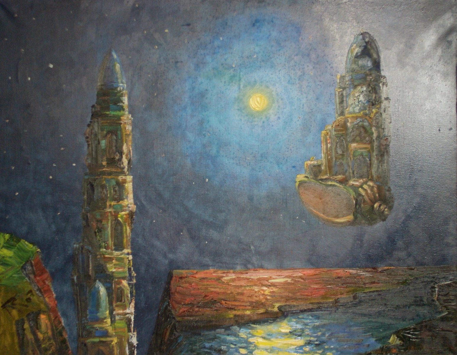 Night Landscape with Towers