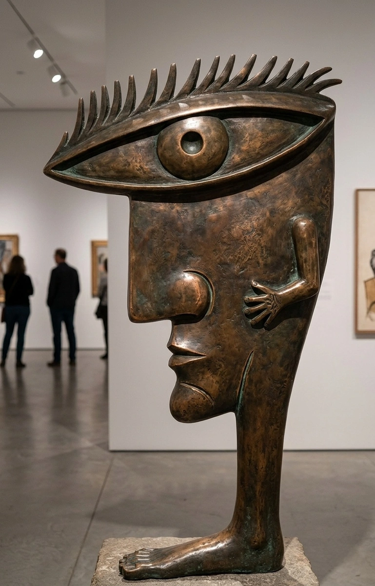 Bronze Head with Foot